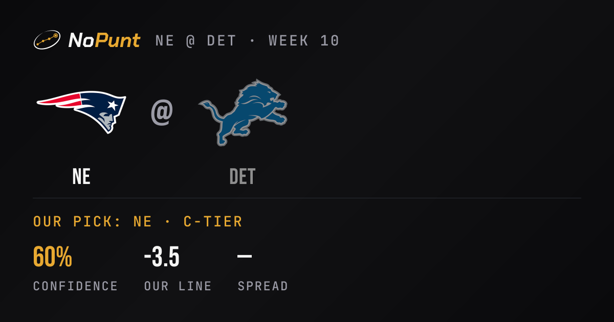 Patriots vs Lions Prediction: Week 10 Pick & Odds · NoPunt